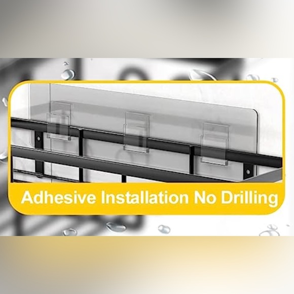 2 Pack Multifunctional Shower Caddy Organizer Bathroom Kitchen Shelves Black NEW - Picture 7 of 14